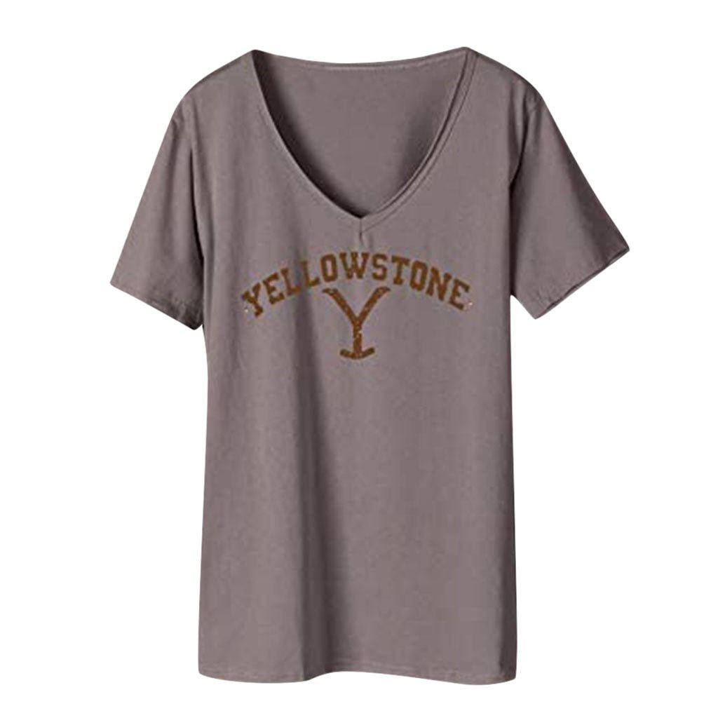 V-neck Short-sleeved T-shirt - Casual Everyday style