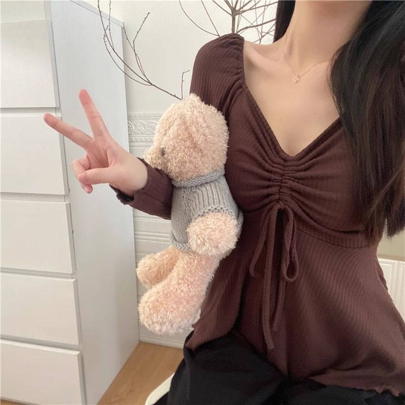 Off-shoulder Long-sleeve T-shirt Top For Women Slimming silhouette