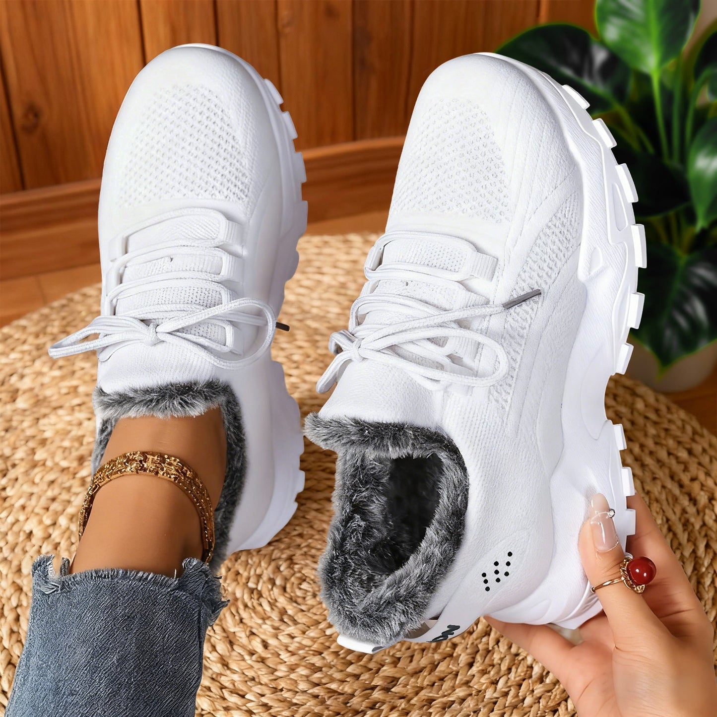 Lace-up Lightweight Sneakers - Comfort Waterproof