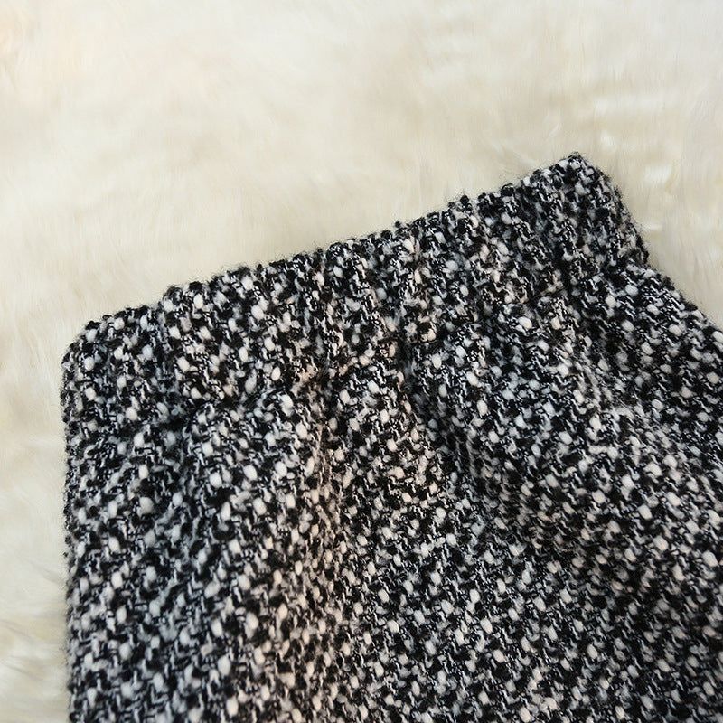 Jupe en tweed pour femme, nouveau pull d'automne et d'hiver