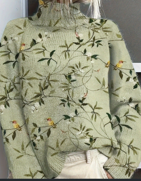 Women's Abstract Printing Casual Cardigan Sweater