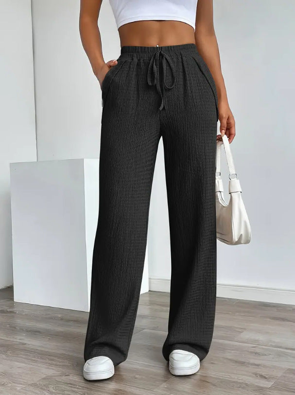 Women's Solid Color Casual Neutral Trousers