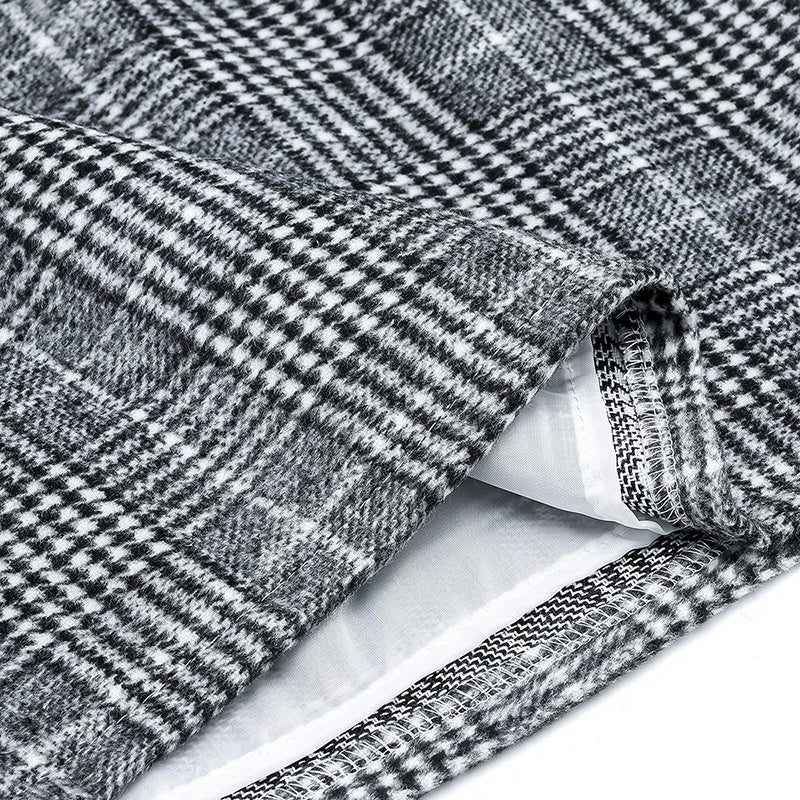 Jupe crayon moulante taille haute à carreaux pour femme, mini-jupe en laine