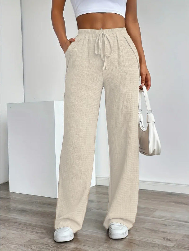 Women's Solid Color Casual Neutral Trousers