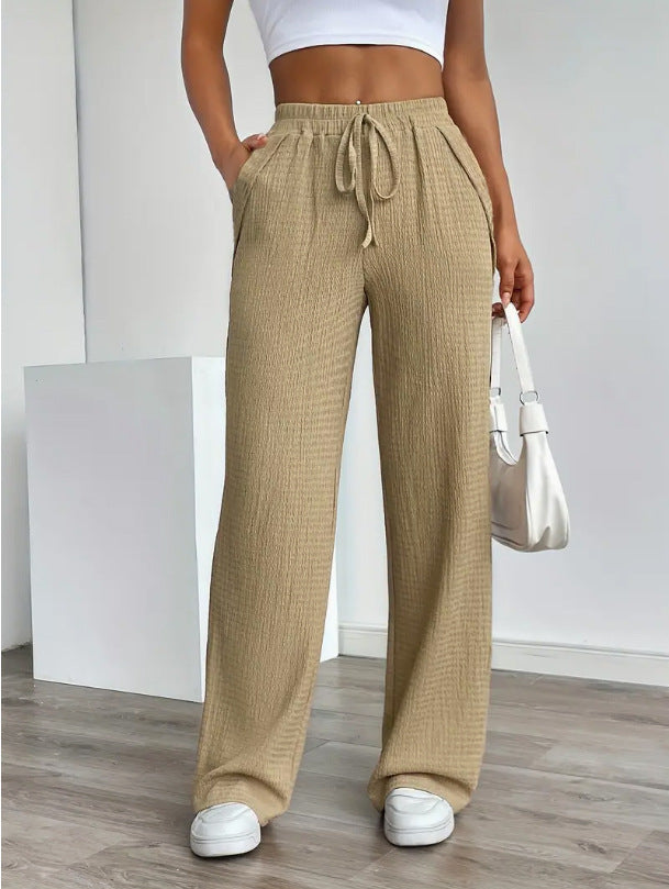 Women's Solid Color Casual Neutral Trousers
