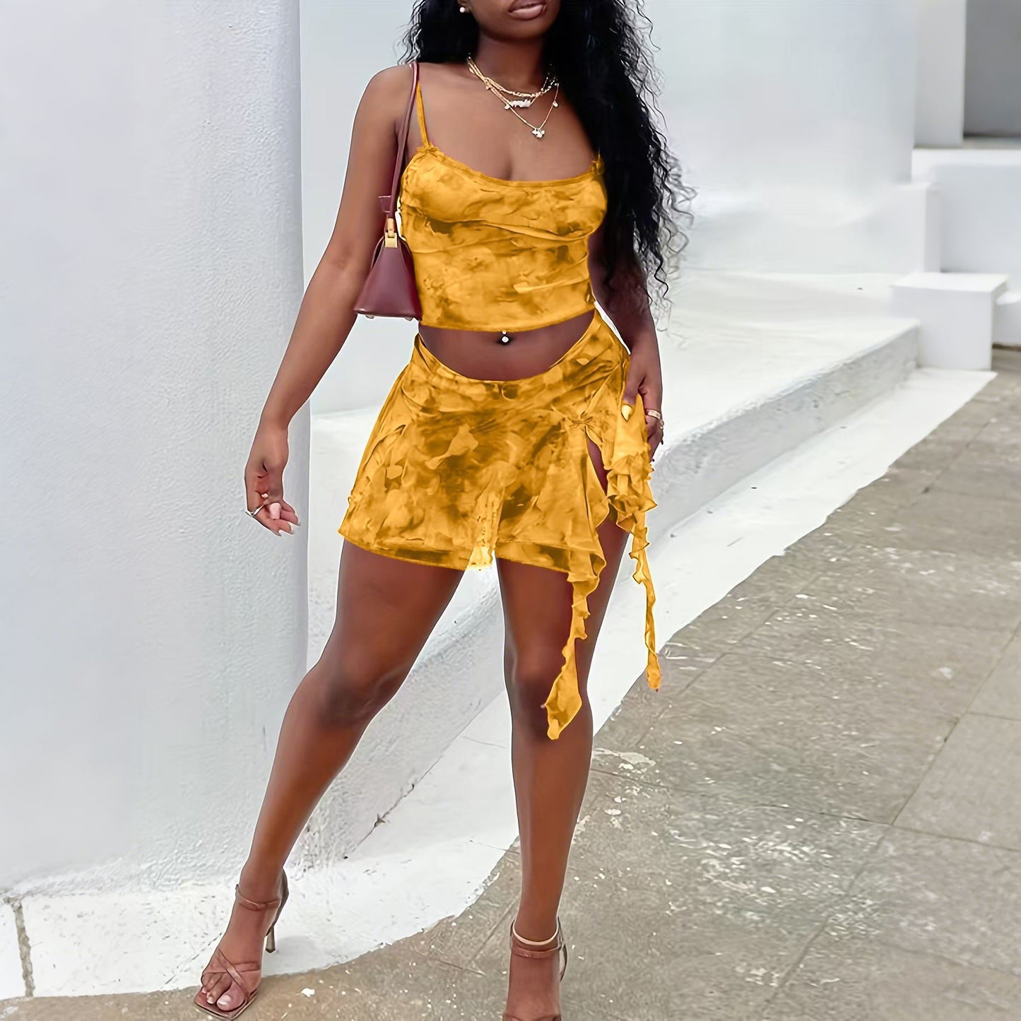 Stylish And Minimalist Womens Split Skirt Suit