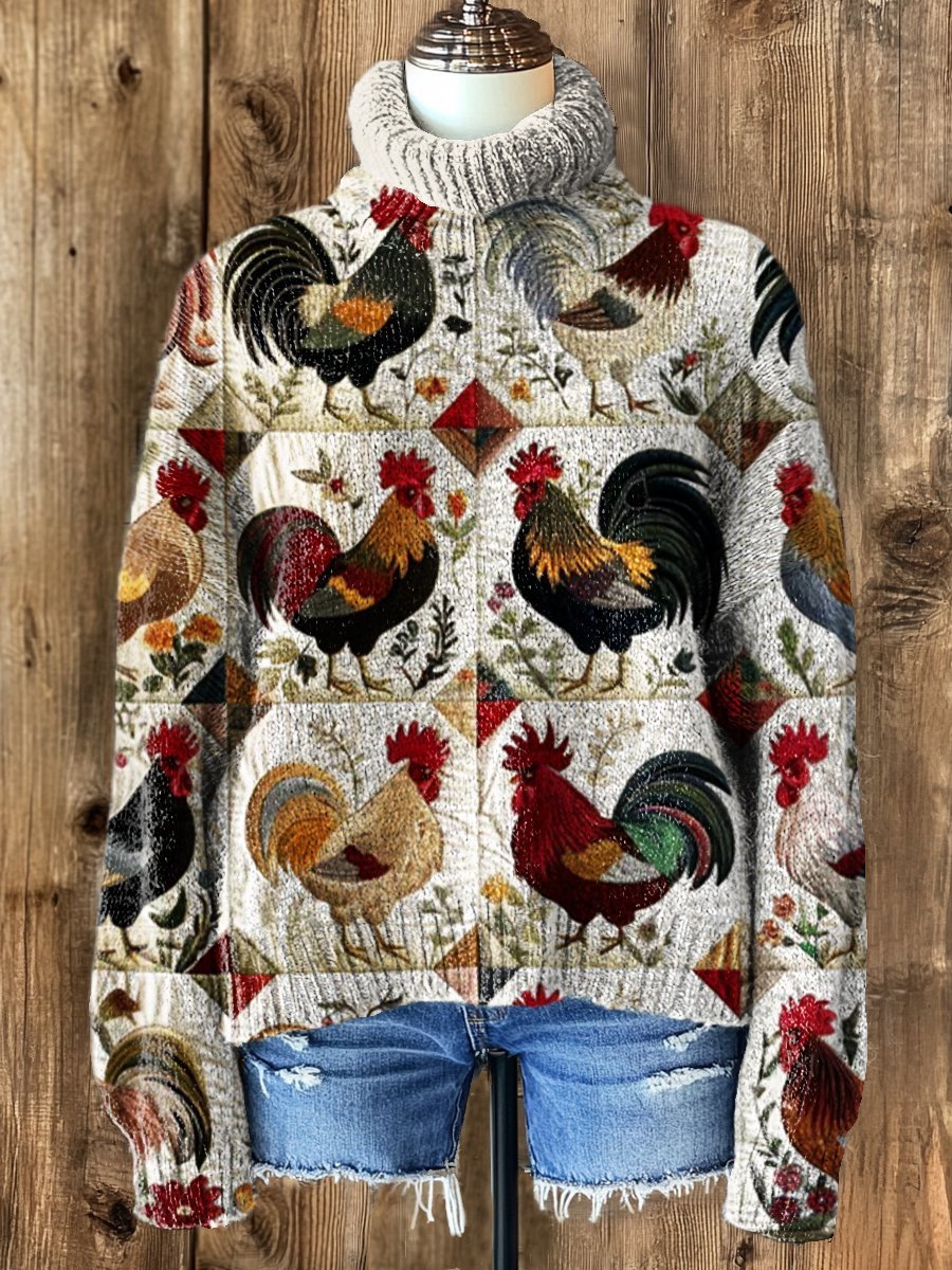 Women's Abstract Printing Casual Cardigan Sweater