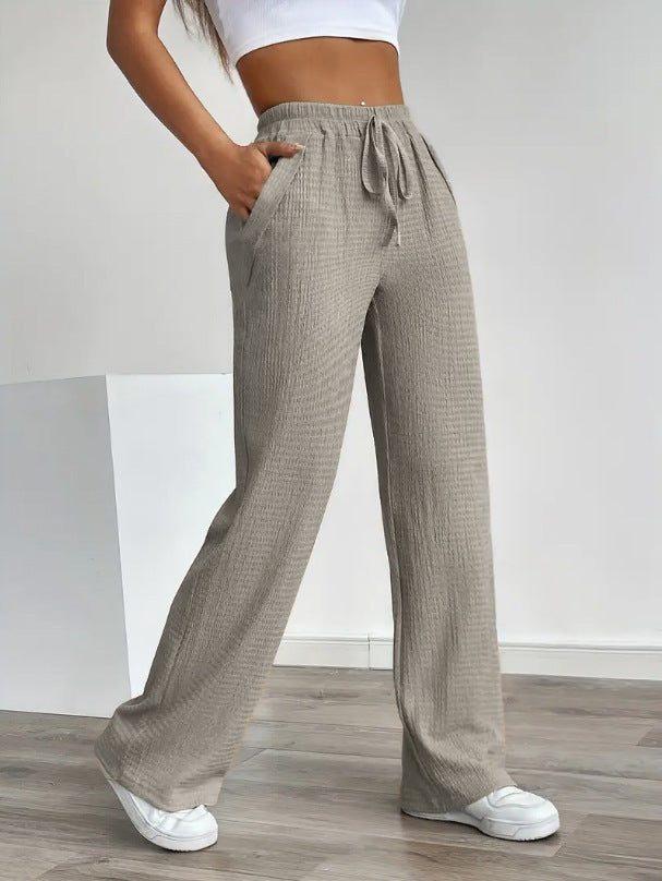 Women's Solid Color Casual Neutral Trousers