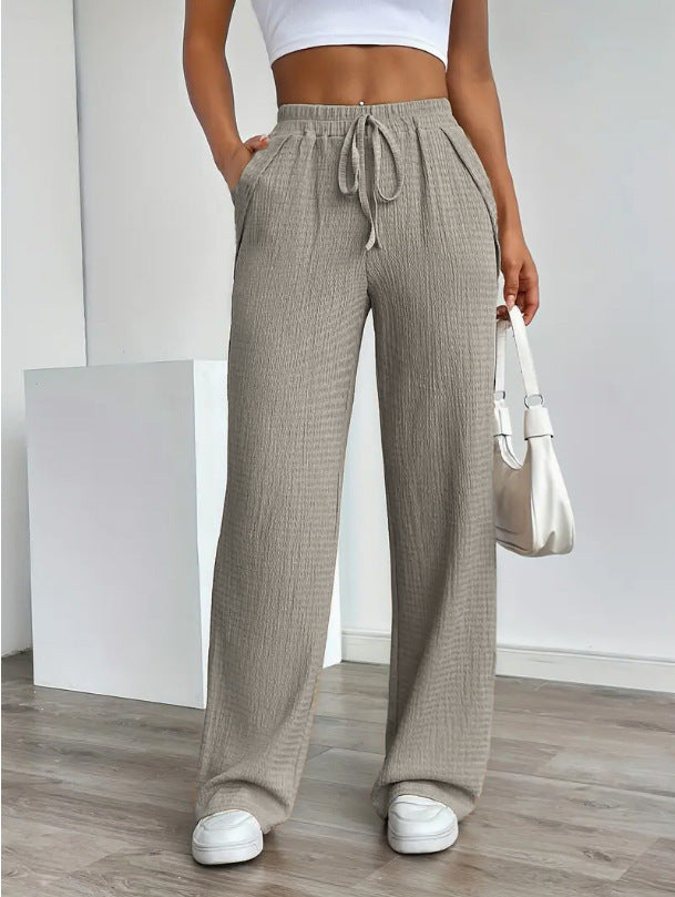 Women's Solid Color Casual Neutral Trousers