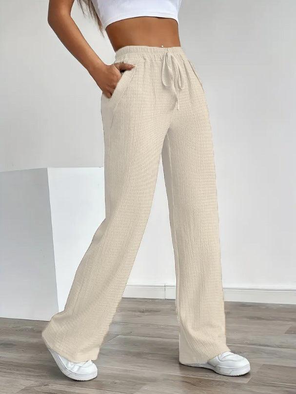 Women's Solid Color Casual Neutral Trousers