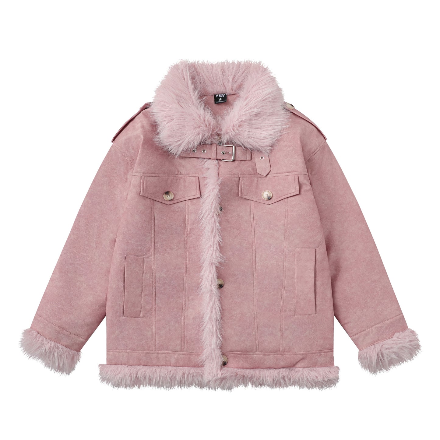 Autumn And Winter New Thickened Cotton Padded Stand-up Collar Cotton-padded Coat Deerskin Velvet