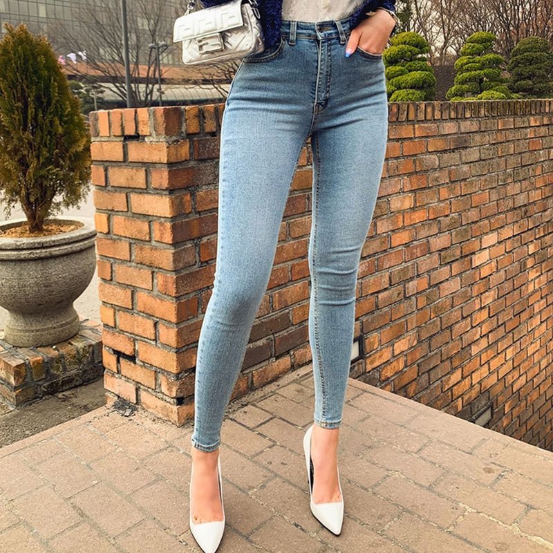 High Waist Stretch Jeans Pencil Pants