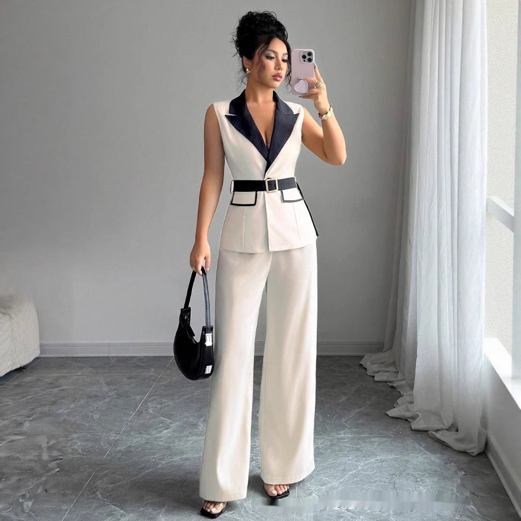 Tube Top Straight-leg Trousers Two-piece set
