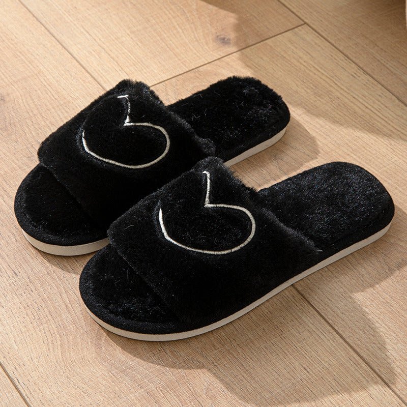 Plush Open Toe Slippers - Durable comfort