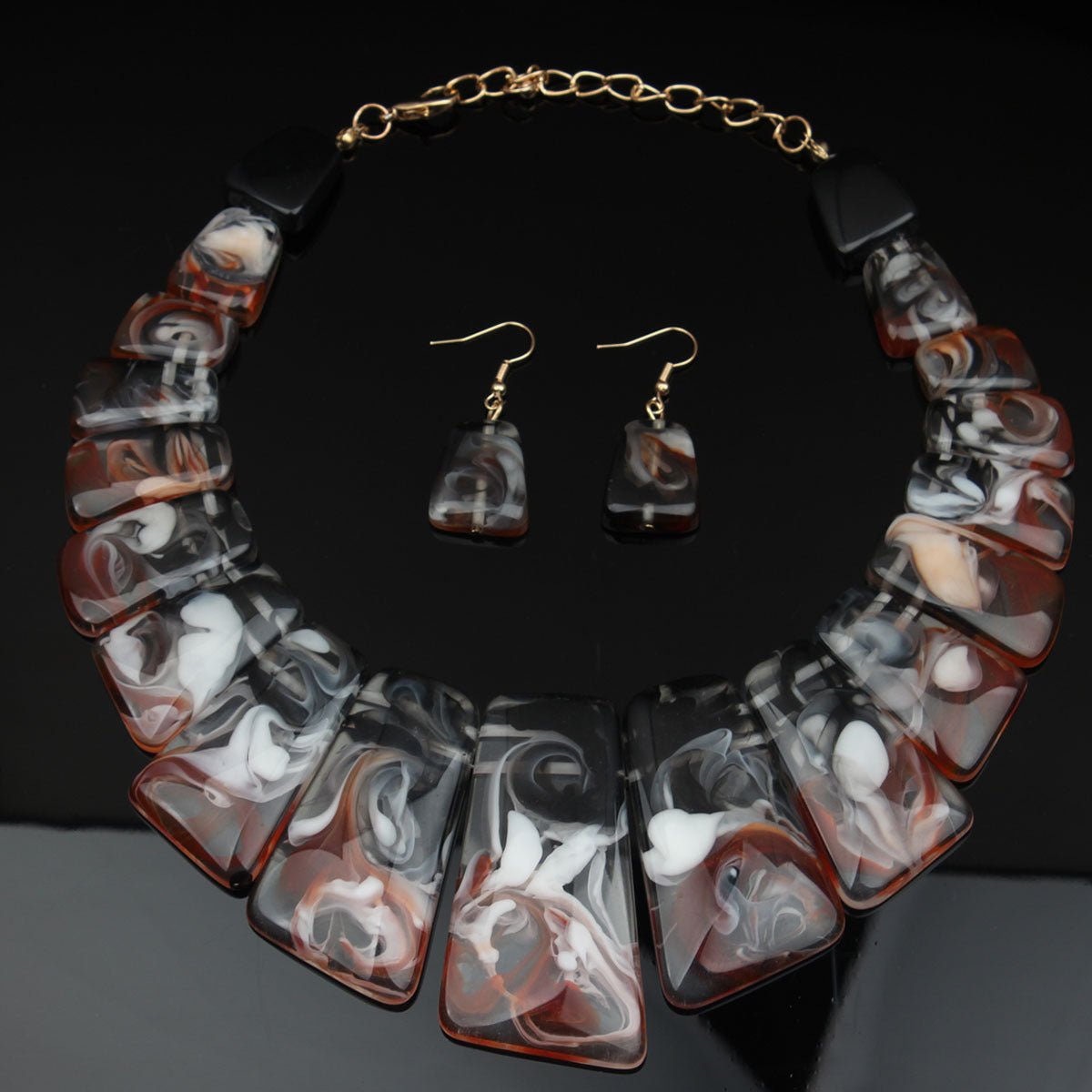 High Profile Retro Personality Necklace And Earrings Suite Ladies Ornament - Saunders Fashion