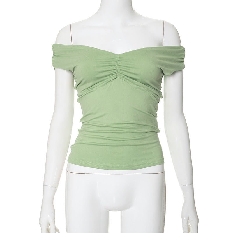 V-neck Sleeveless Pleated Camisole T-shirt Top