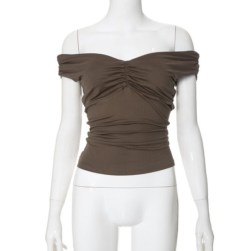 V-neck Sleeveless Pleated Camisole T-shirt Top