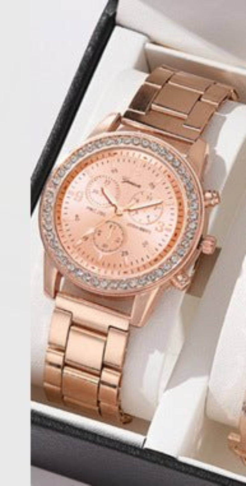 Diamond Luxe - Three - Eye Quartz Watch and Jewelry Set - Saunders Fashion