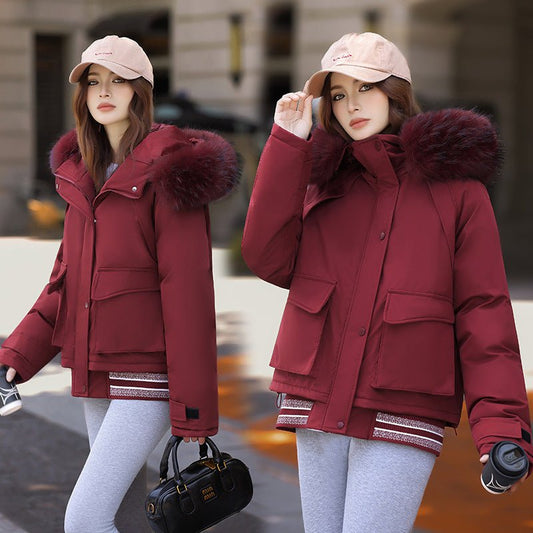 Big Fur Collar Cotton Coat Jacket