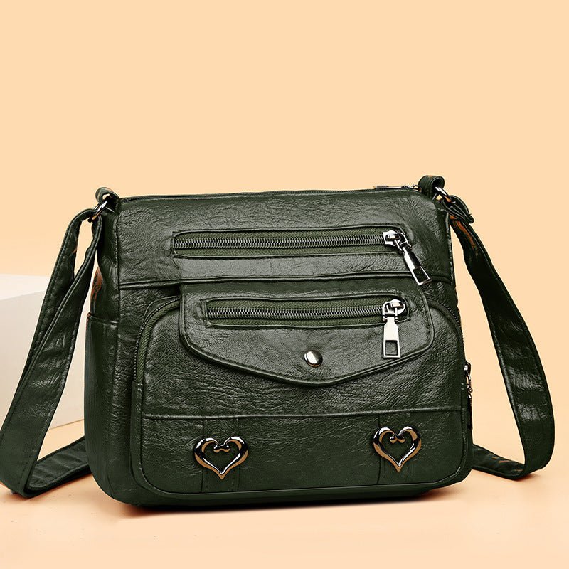 Shoulder Bag Soft Leather Versatile Multi-pocket