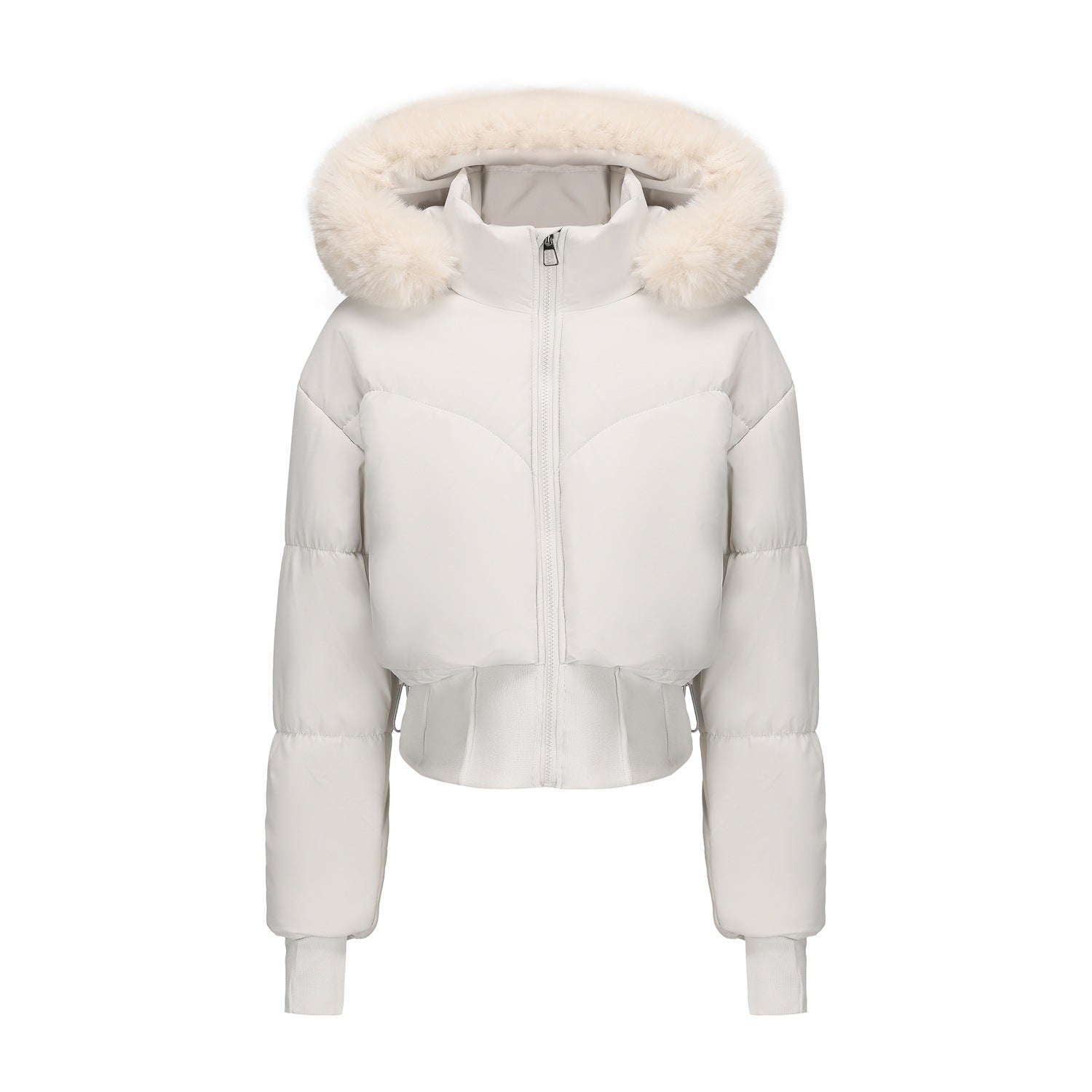 Big Fur Collar Hooded Short Cotton Jacket