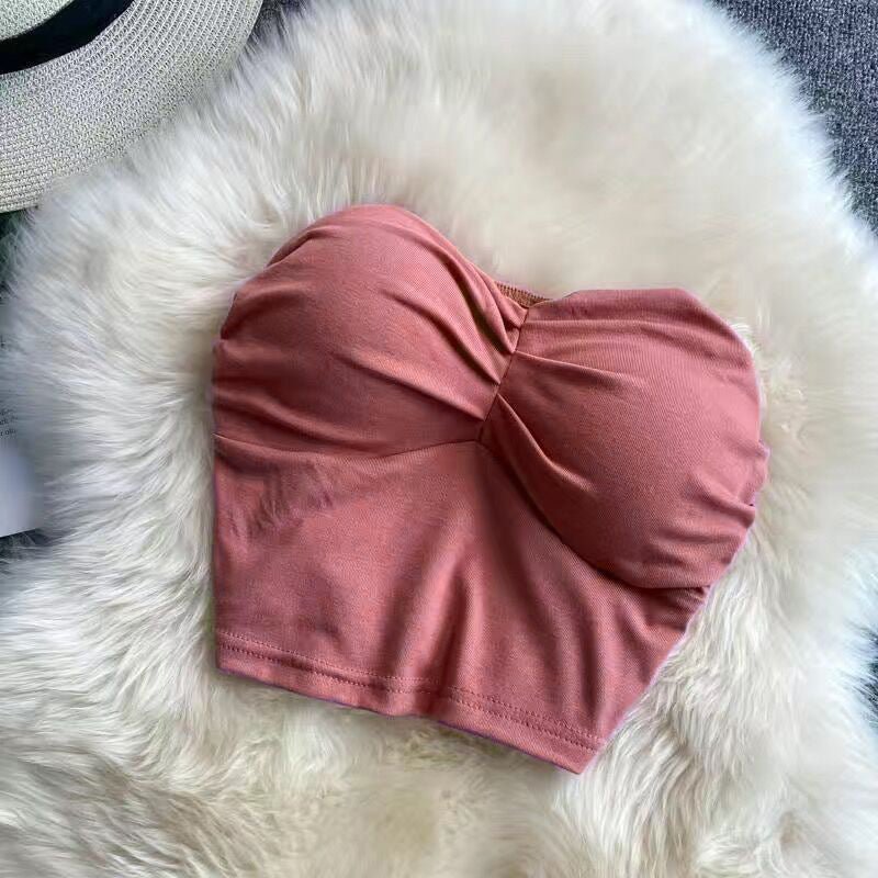 Yoga Strapless top Built-in chest pads moderate lift