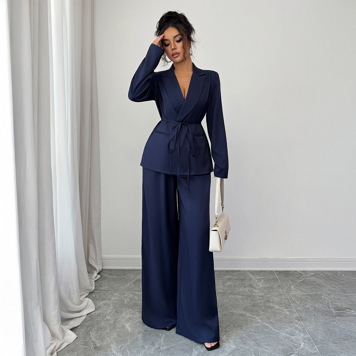 Coat Straight-leg Pants Two-piece Suit for Women