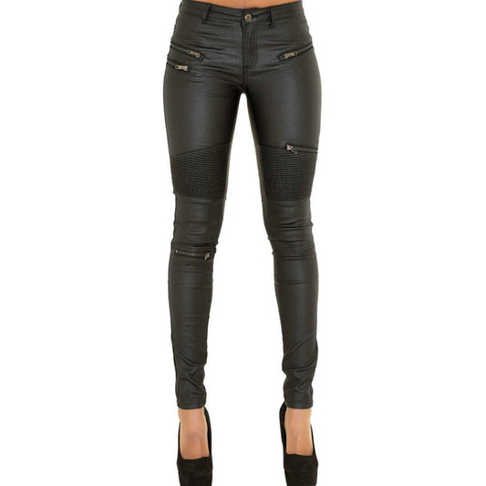 Faux leather Pencil pants Jeans accent