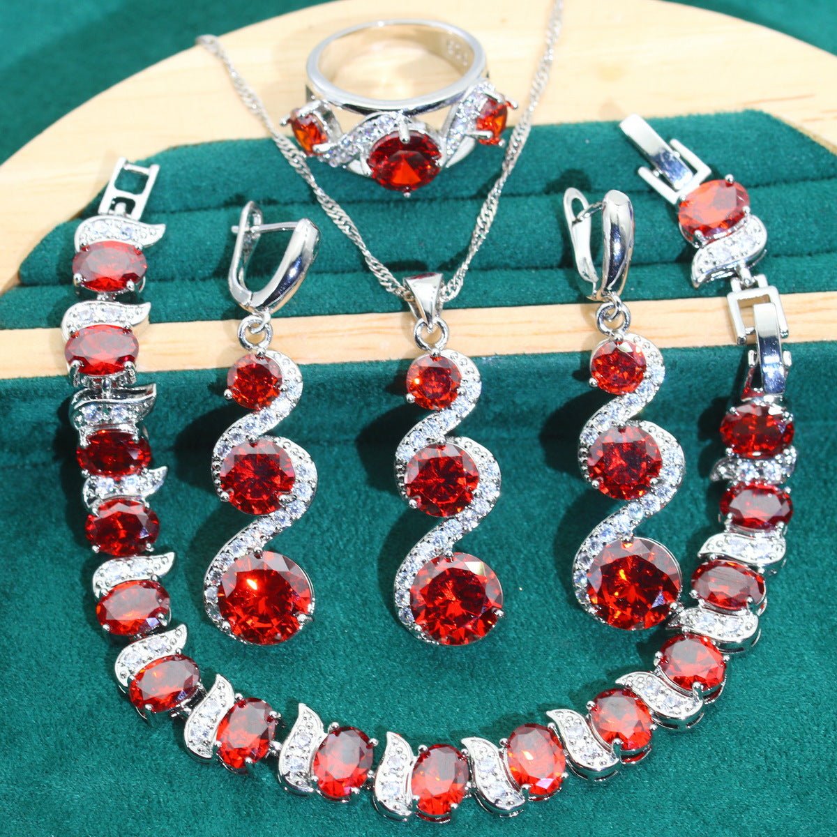 Radiant Elegance - 4 - Piece Zircon Jewelry Suite - Saunders Fashion