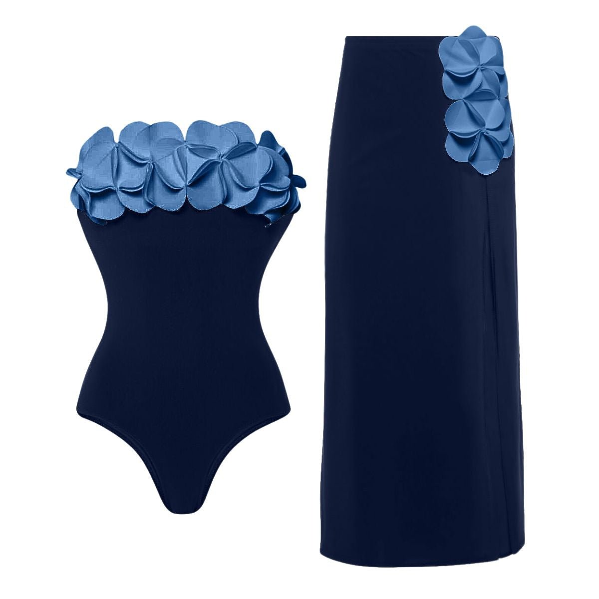 Emerald Isle Bandeau Swimsuit & Wrap Skirt Set - Saunders Fashion