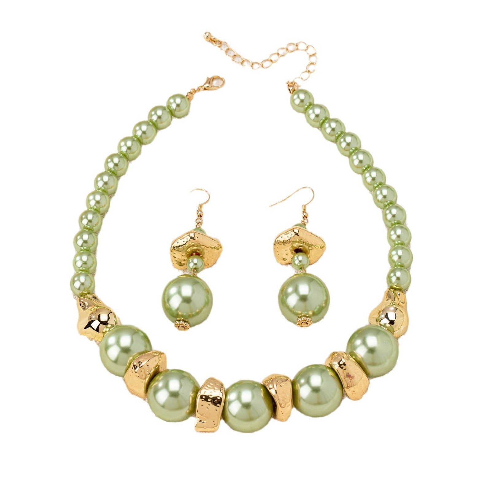 Luminous Grace - Pearl Necklace and Earrings Set - Saunders Fashion
