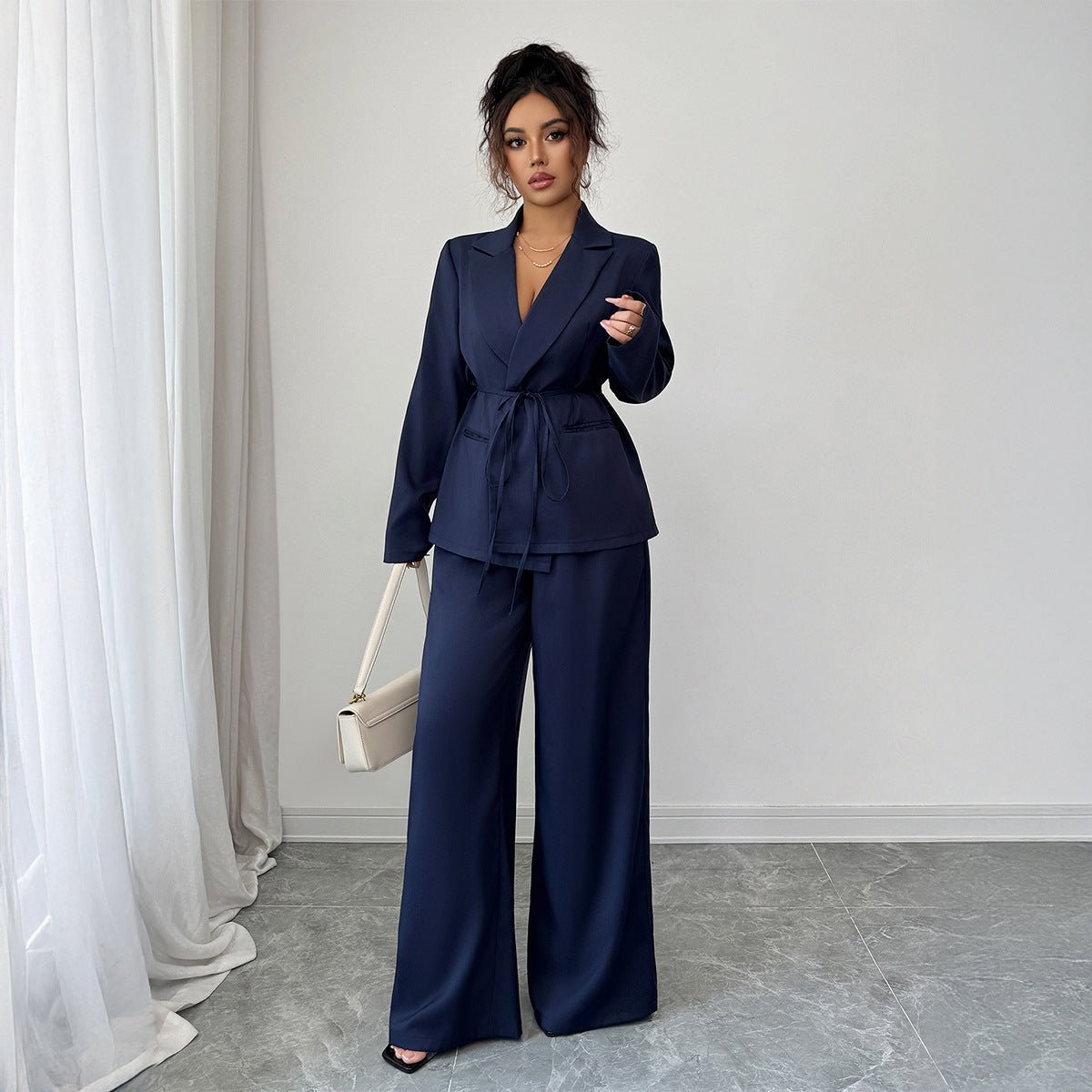 Coat Straight-leg Pants Two-piece Suit for Women