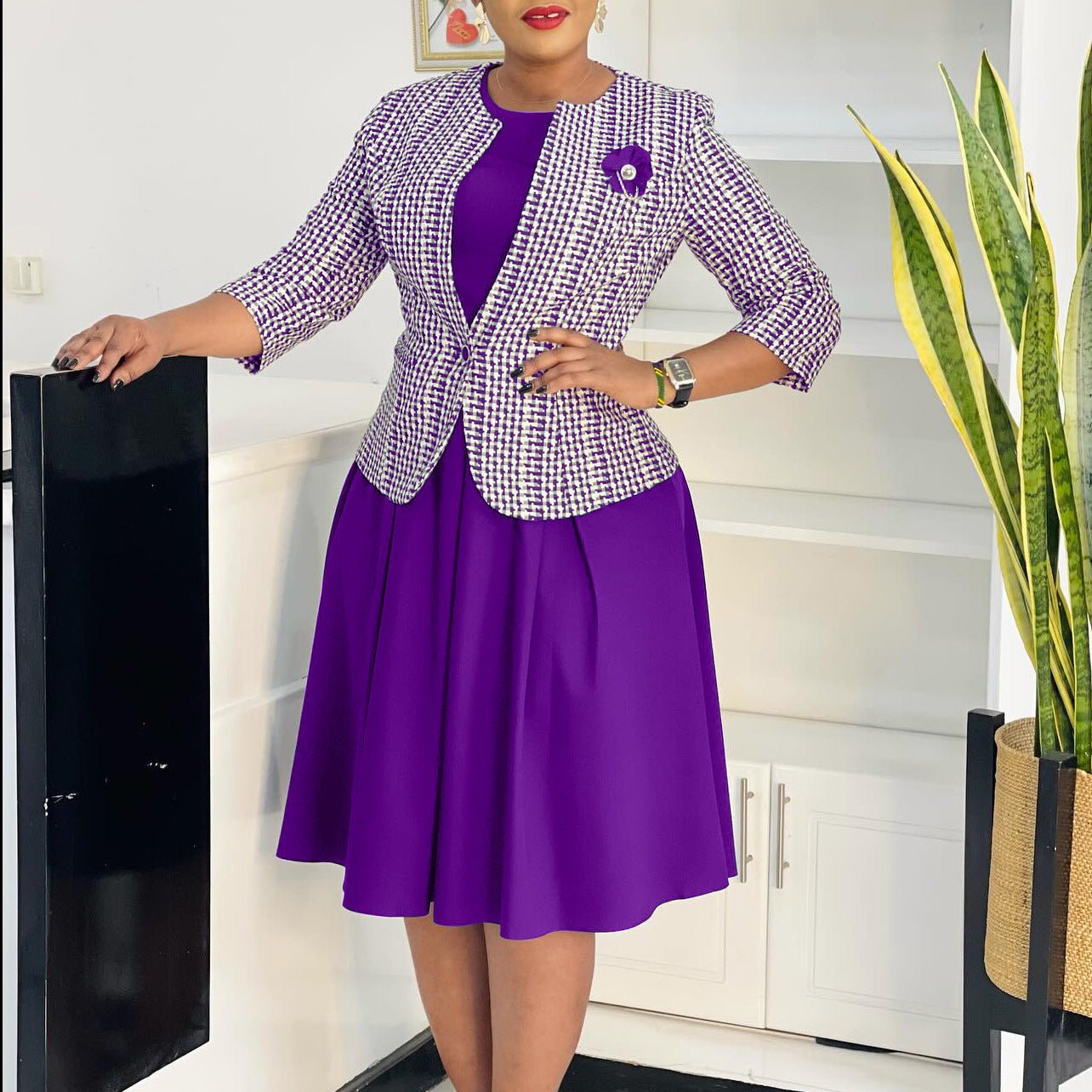 Winter Fashion Long Sleeve Coat Vest Skirt