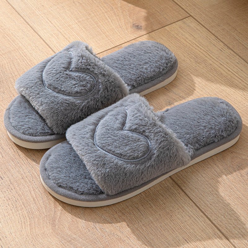 Plush Open Toe Slippers - Durable comfort