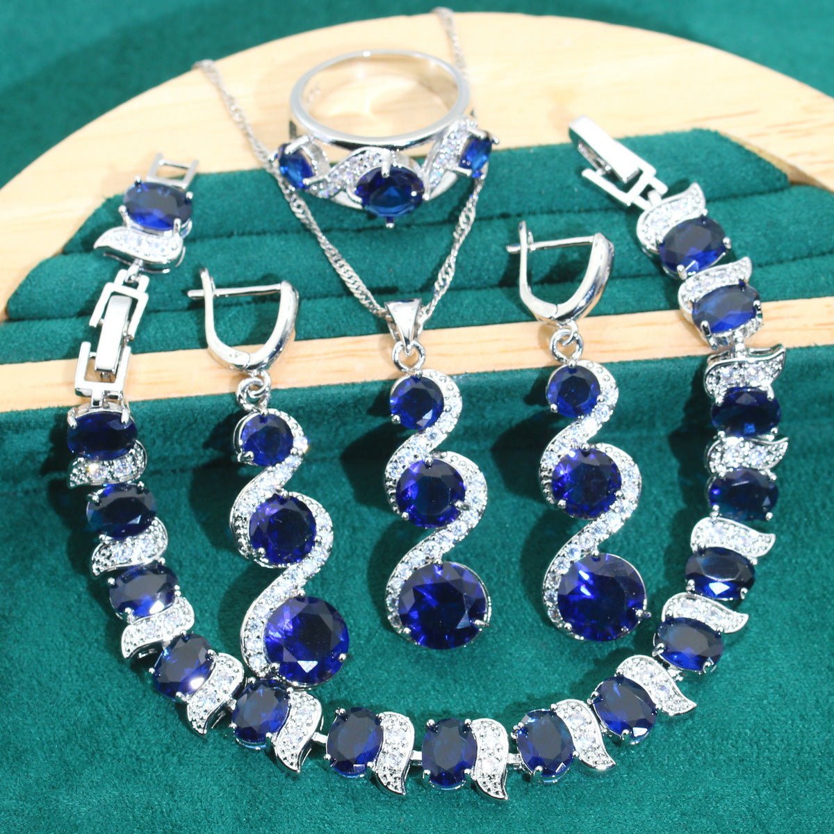 Radiant Elegance - 4 - Piece Zircon Jewelry Suite - Saunders Fashion