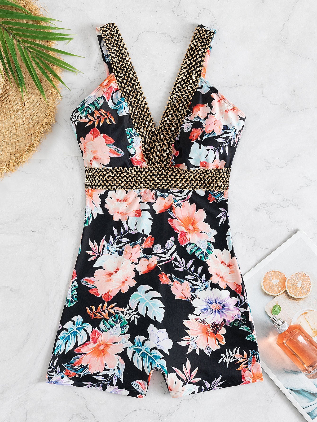 Sunset Boulevard Plunge One - Piece Swimsuit - Saunders Fashion