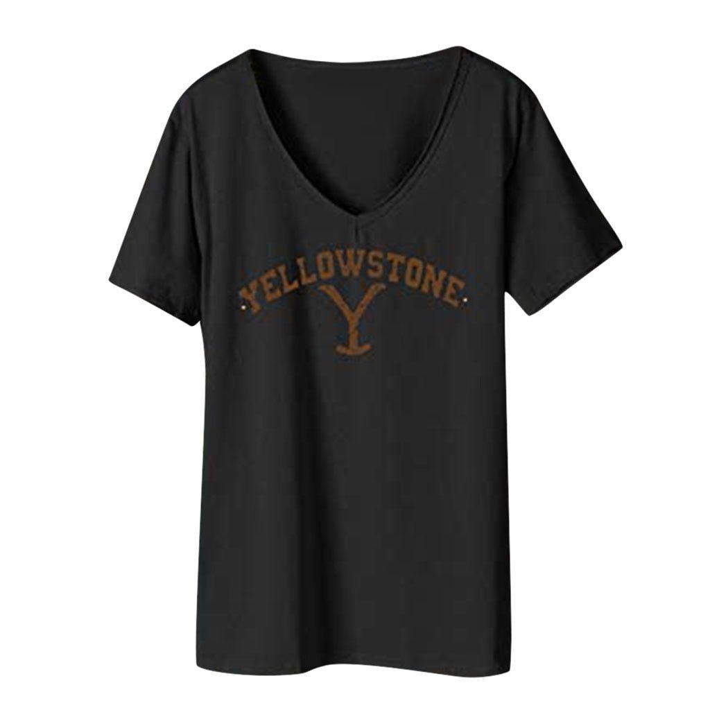 V-neck Short-sleeved T-shirt - Casual Everyday style