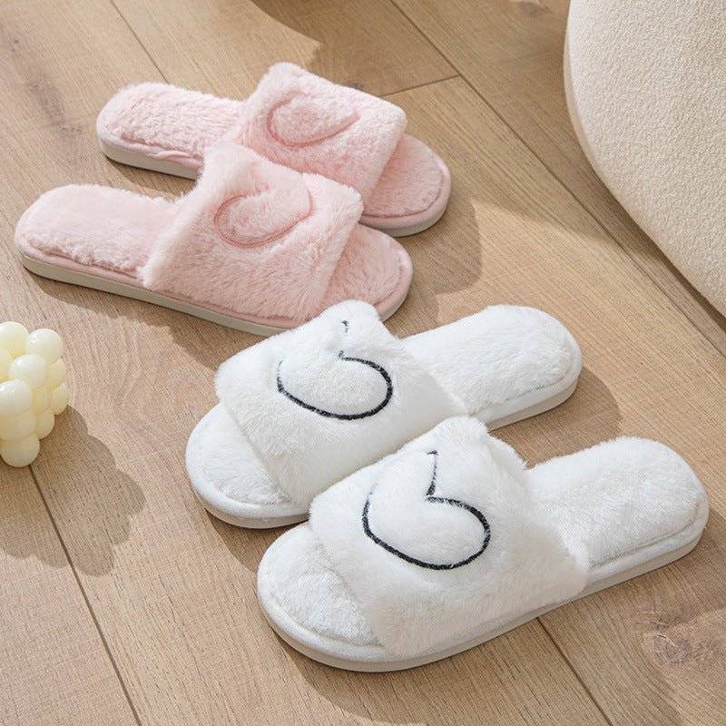 Plush Open Toe Slippers - Durable comfort