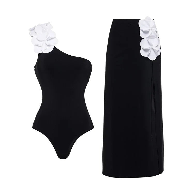 Emerald Isle Bandeau Swimsuit & Wrap Skirt Set - Saunders Fashion