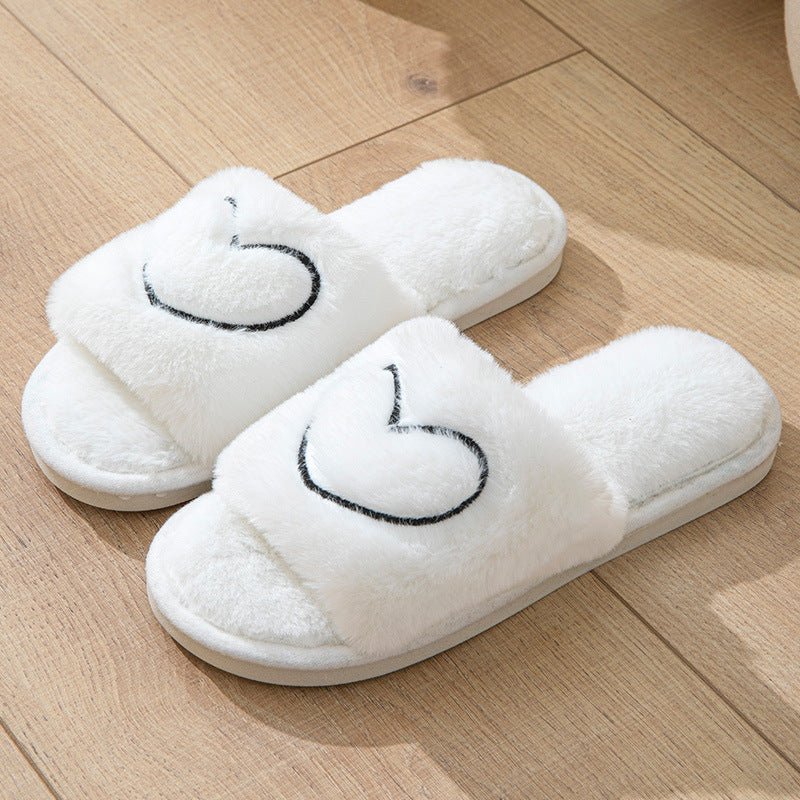 Plush Open Toe Slippers - Durable comfort