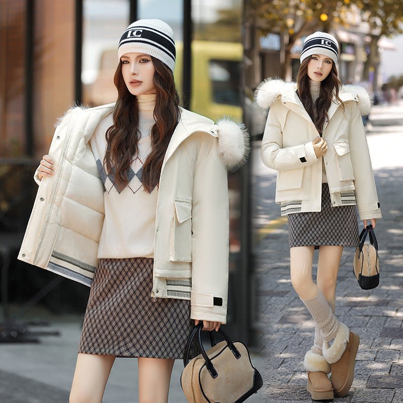 Big Fur Collar Cotton Coat Jacket