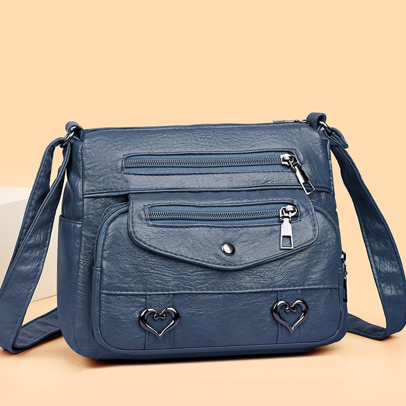Shoulder Bag Soft Leather Versatile Multi-pocket