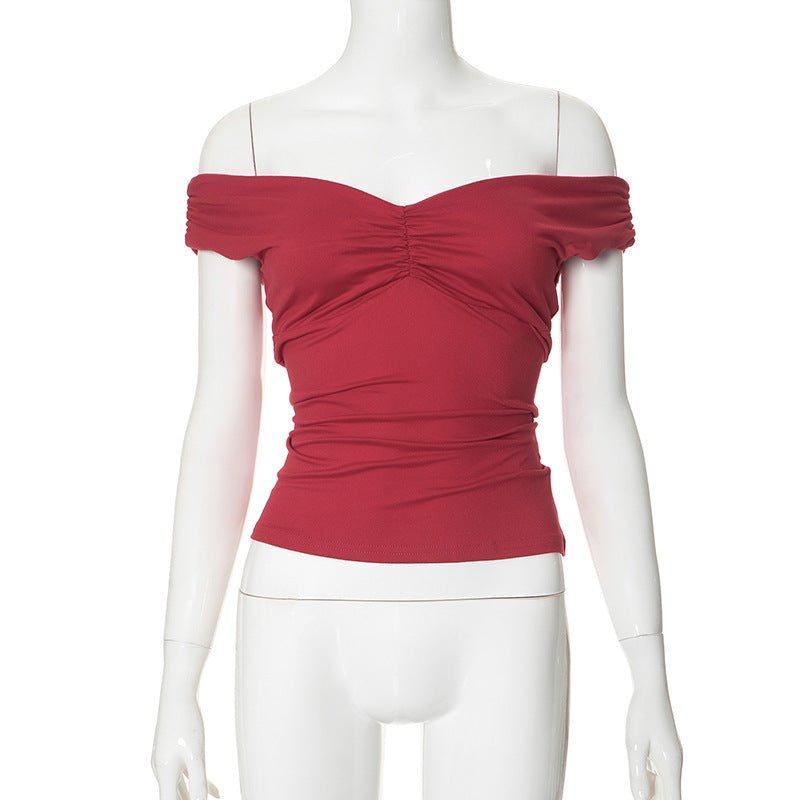 V-neck Sleeveless Pleated Camisole T-shirt Top