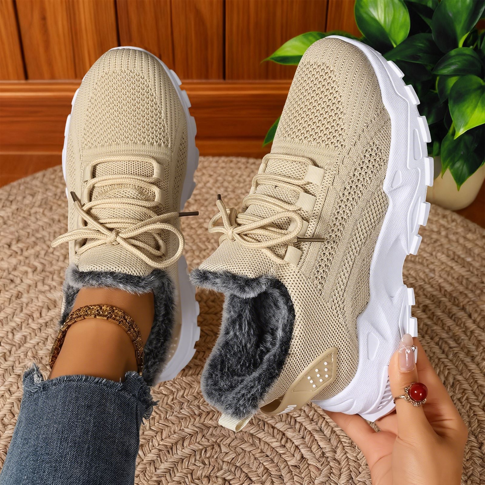 Lace-up Lightweight Sneakers - Comfort Waterproof