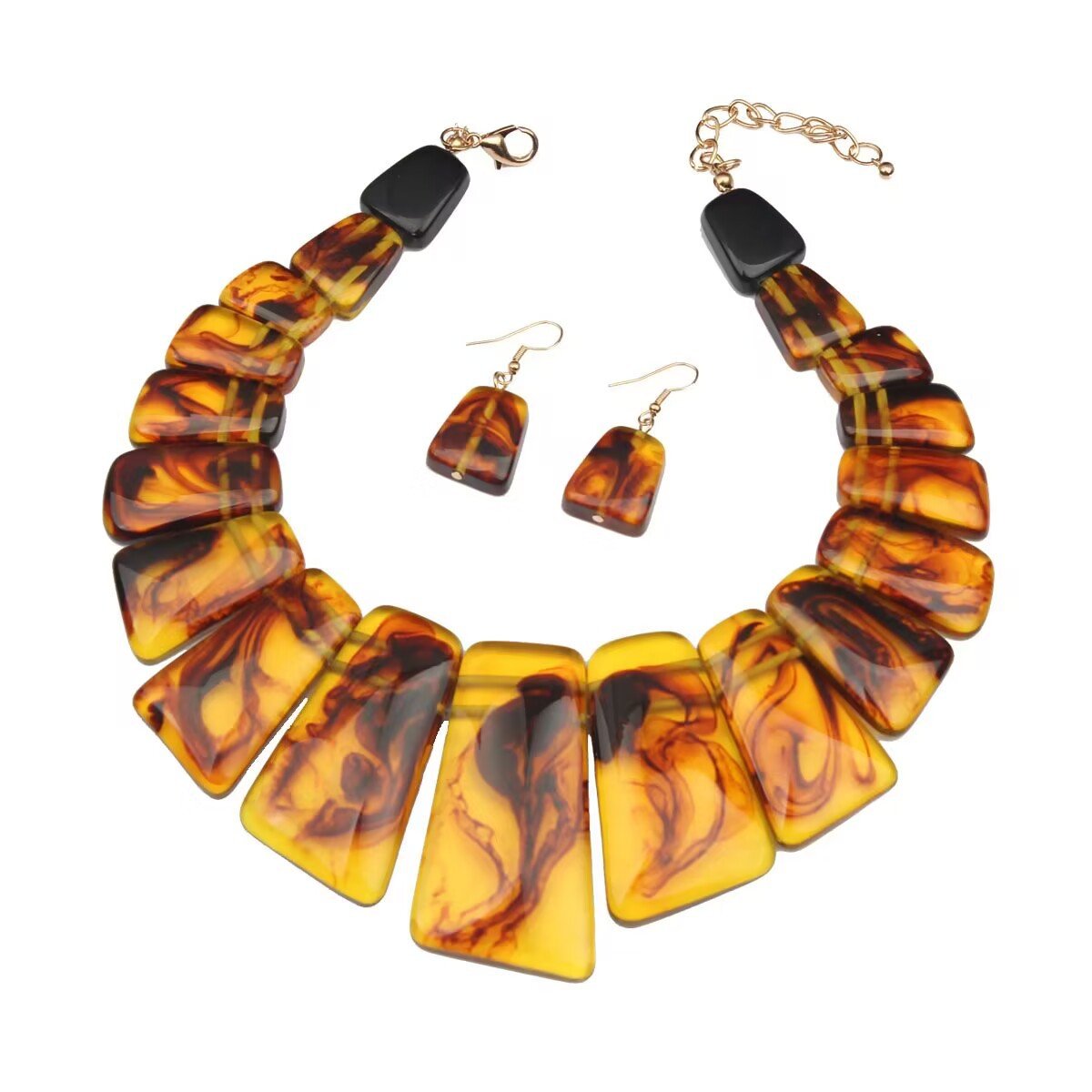 High Profile Retro Personality Necklace And Earrings Suite Ladies Ornament - Saunders Fashion
