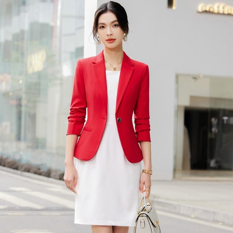 Women's two pieces Suit White Dress and Jacket
