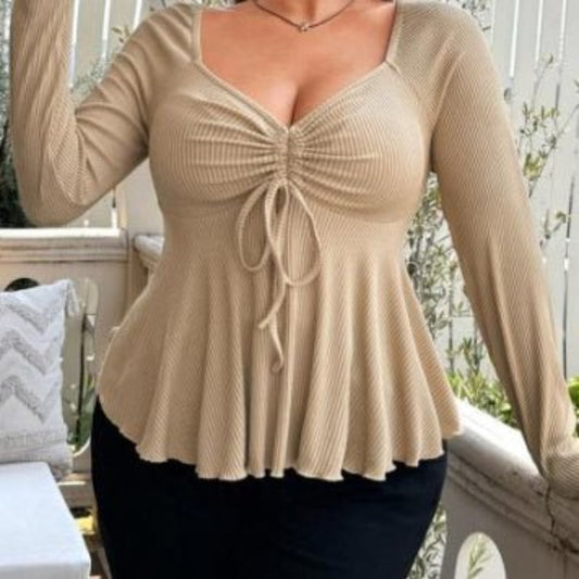 Off-shoulder Long-sleeve T-shirt Top For Women Slimming silhouette