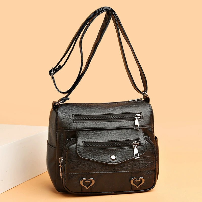 Shoulder Bag Soft Leather Versatile Multi-pocket