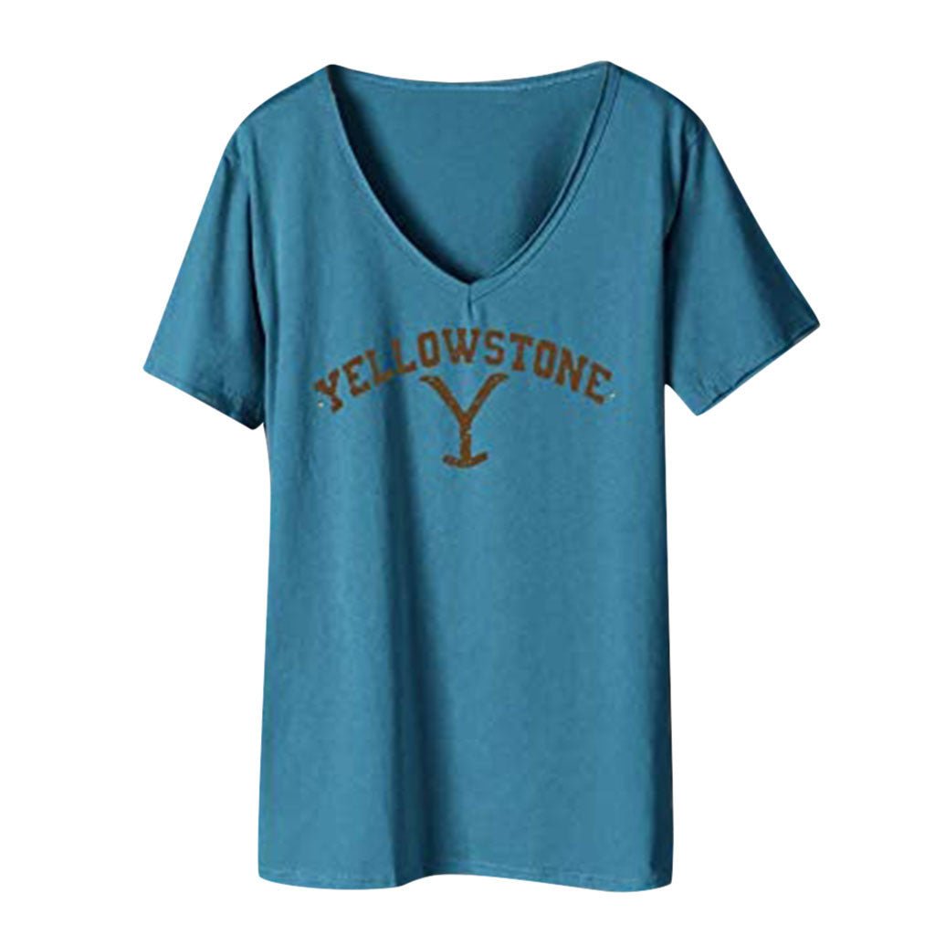 V-neck Short-sleeved T-shirt - Casual Everyday style