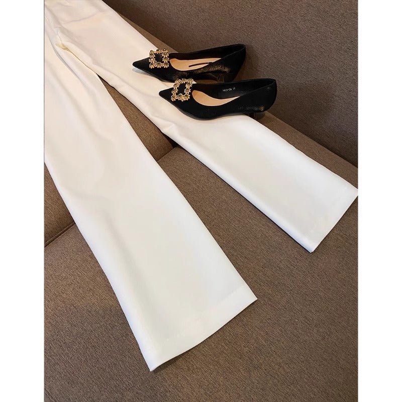 V-neck Jacket Pleated waist and trousers Two pieces Suit